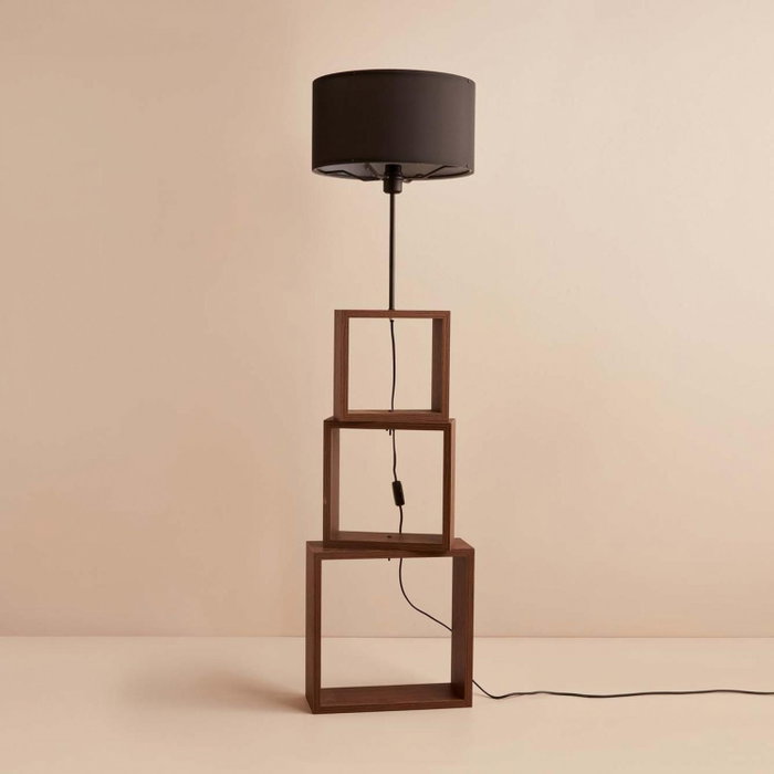 Opviq Lámpara de Pie de Madera AYD-3471 Negro y Marrón Opviq Lámpara de Pie de Madera AYD-3471 Negro y Marrón